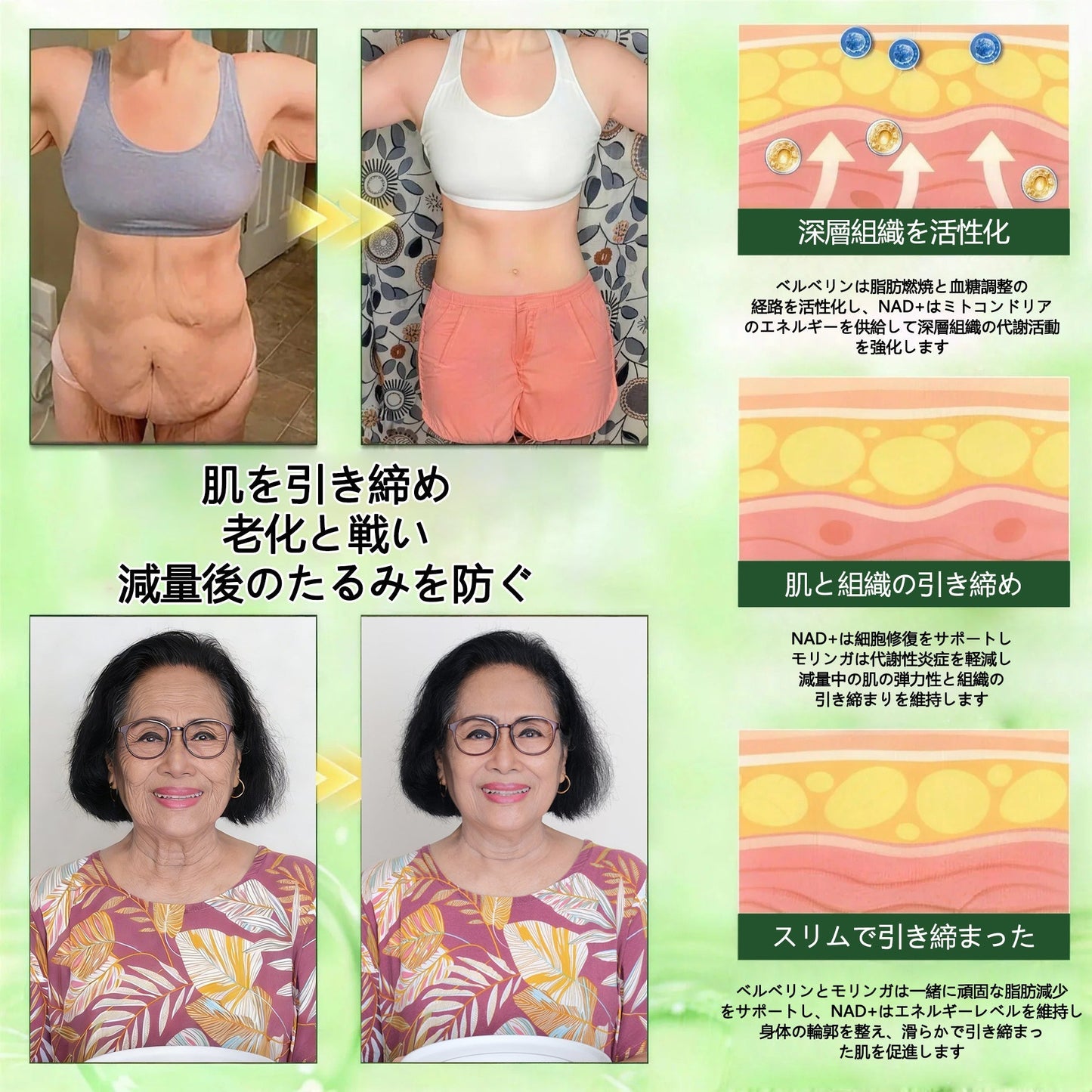 内臓脂肪対策サポート 👨‍⚕️👩‍⚕️GeeLemon® モリンガ・ベルベリン・NAD+配合 8-in-1 ナノマイクロニードルパッチ — 肥満、肌のたるみ、糖尿病、睡眠時無呼吸症候群、関節の悩み、その他健康上の懸念にアプローチ2🛍️
